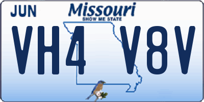 MO license plate VH4V8V