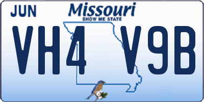 MO license plate VH4V9B