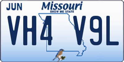MO license plate VH4V9L