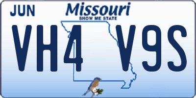 MO license plate VH4V9S