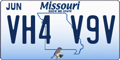 MO license plate VH4V9V