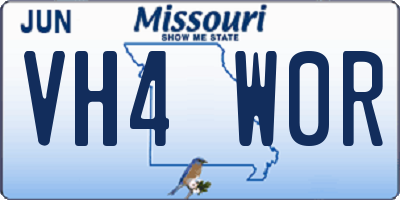 MO license plate VH4W0R