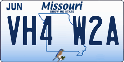 MO license plate VH4W2A