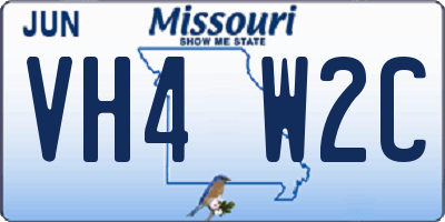 MO license plate VH4W2C