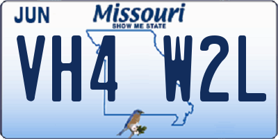 MO license plate VH4W2L