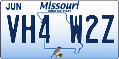 MO license plate VH4W2Z