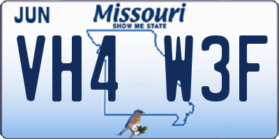 MO license plate VH4W3F