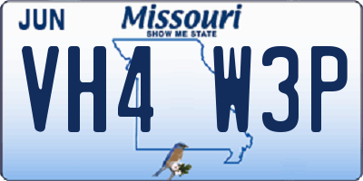 MO license plate VH4W3P