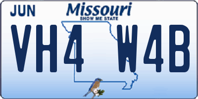 MO license plate VH4W4B
