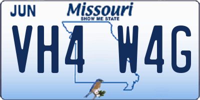 MO license plate VH4W4G