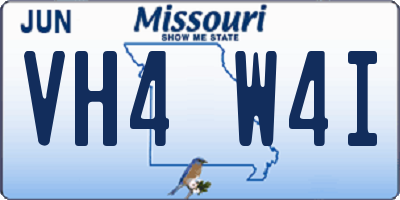 MO license plate VH4W4I