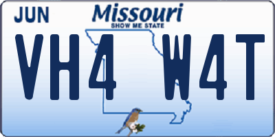 MO license plate VH4W4T