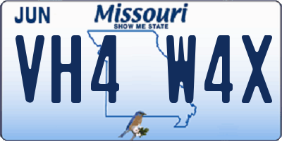 MO license plate VH4W4X