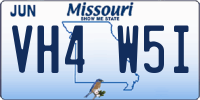 MO license plate VH4W5I