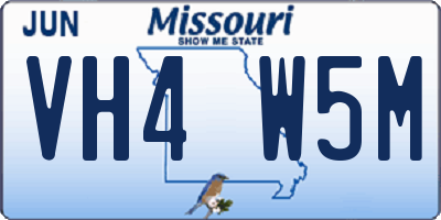 MO license plate VH4W5M