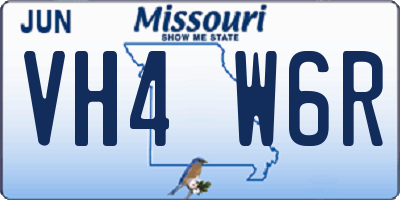 MO license plate VH4W6R