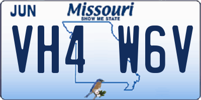 MO license plate VH4W6V