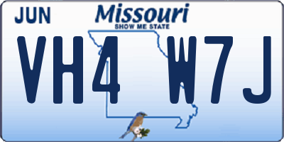 MO license plate VH4W7J