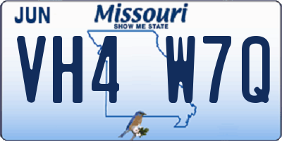 MO license plate VH4W7Q
