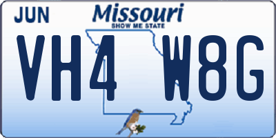 MO license plate VH4W8G