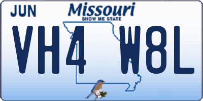 MO license plate VH4W8L
