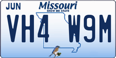 MO license plate VH4W9M