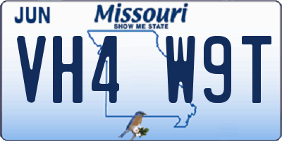 MO license plate VH4W9T