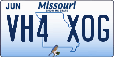 MO license plate VH4X0G