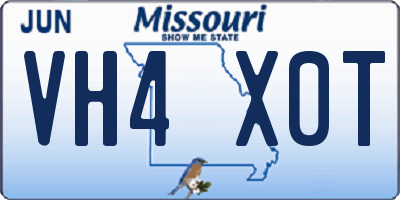 MO license plate VH4X0T