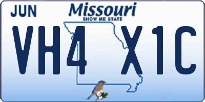 MO license plate VH4X1C