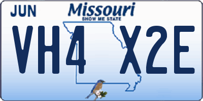 MO license plate VH4X2E