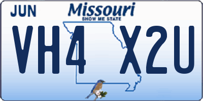 MO license plate VH4X2U