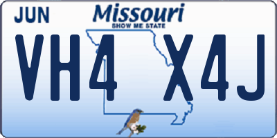 MO license plate VH4X4J