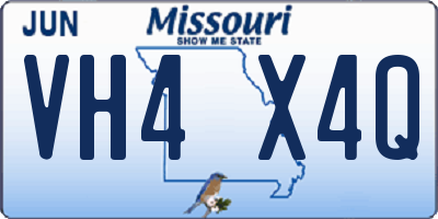 MO license plate VH4X4Q