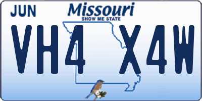 MO license plate VH4X4W