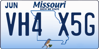 MO license plate VH4X5G