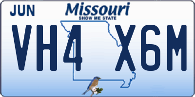 MO license plate VH4X6M