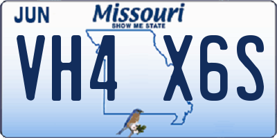 MO license plate VH4X6S