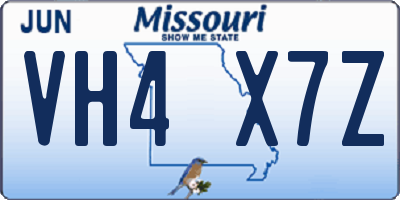 MO license plate VH4X7Z