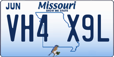 MO license plate VH4X9L