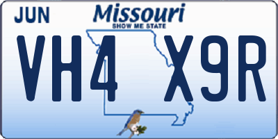 MO license plate VH4X9R