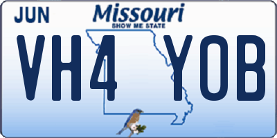 MO license plate VH4Y0B