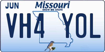 MO license plate VH4Y0L