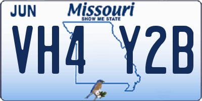 MO license plate VH4Y2B