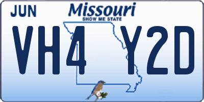 MO license plate VH4Y2D