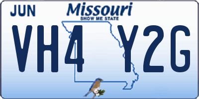 MO license plate VH4Y2G