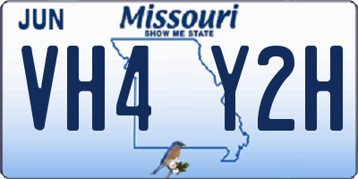 MO license plate VH4Y2H
