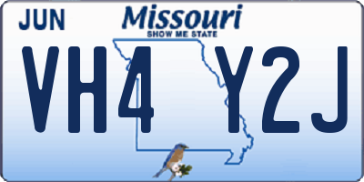 MO license plate VH4Y2J