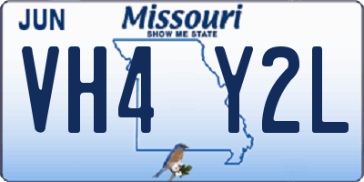 MO license plate VH4Y2L