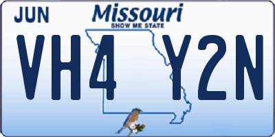 MO license plate VH4Y2N